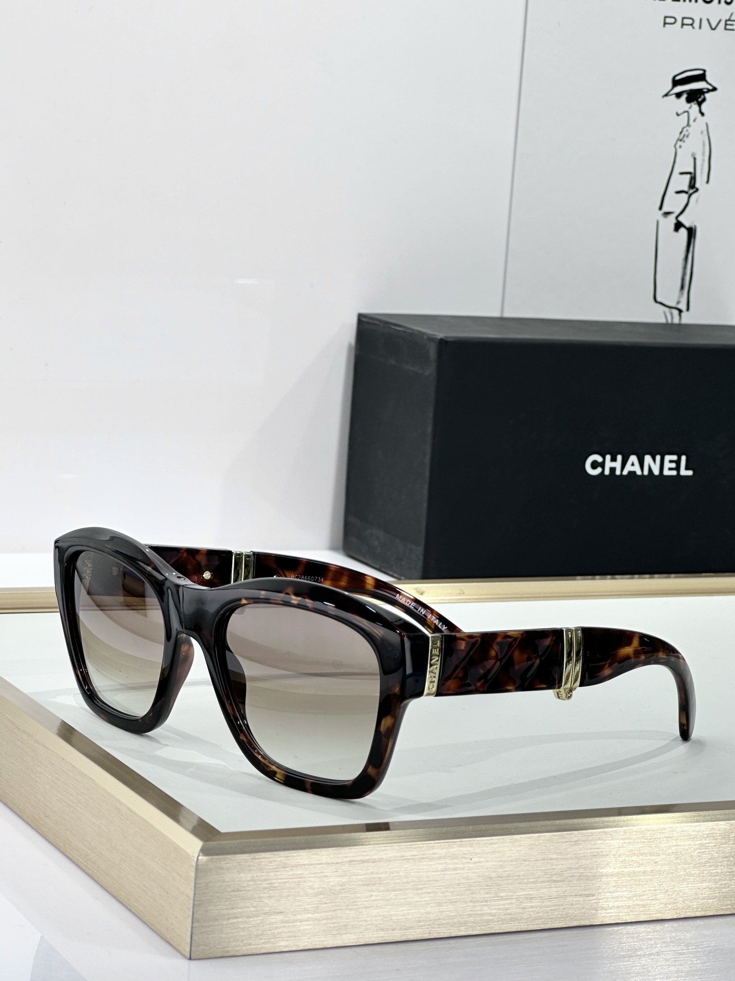 Chanel Luxury Oversized Quilted Square Sunglasses for Women