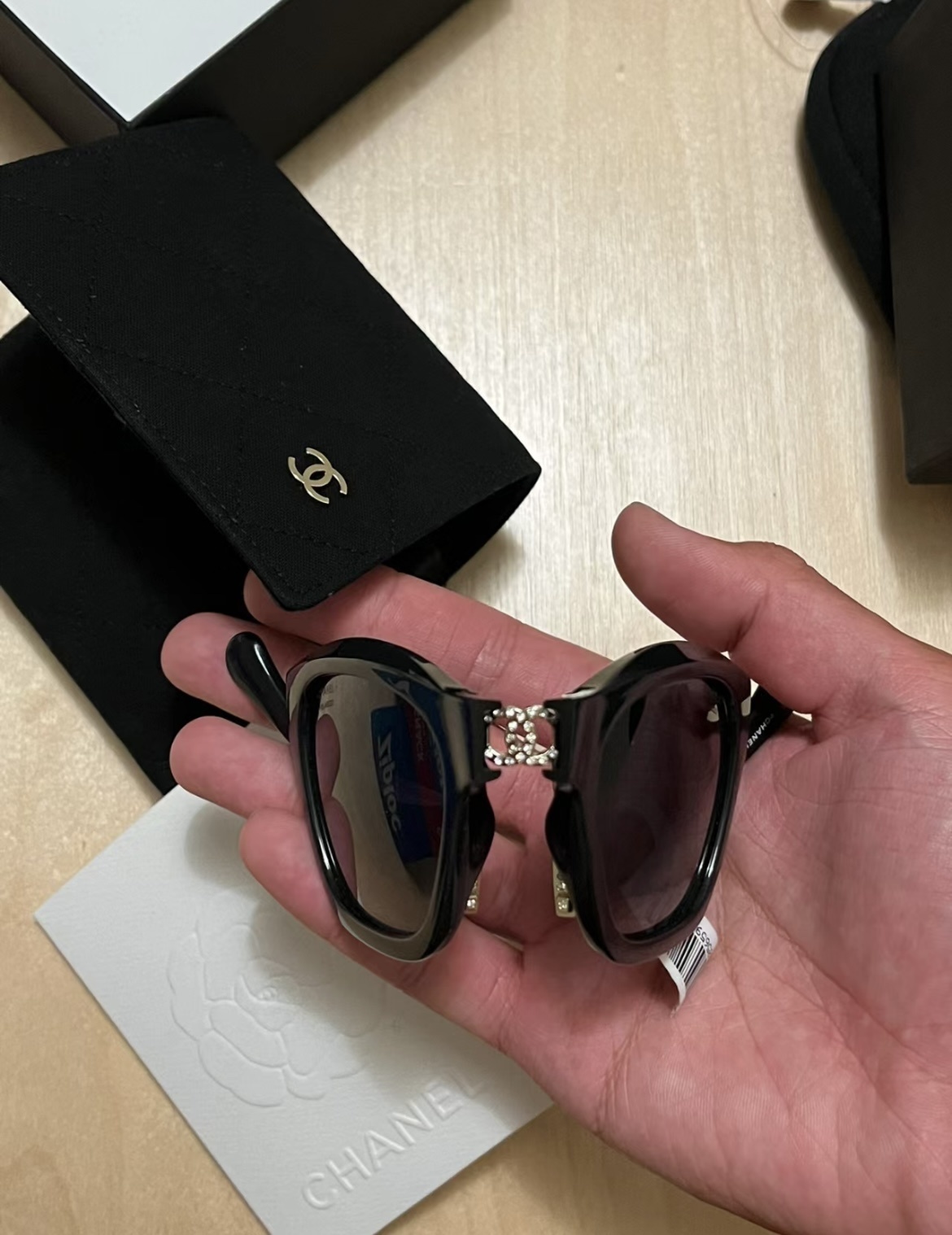 Luxury Black Square Sunglasses for Women with Gold Accents