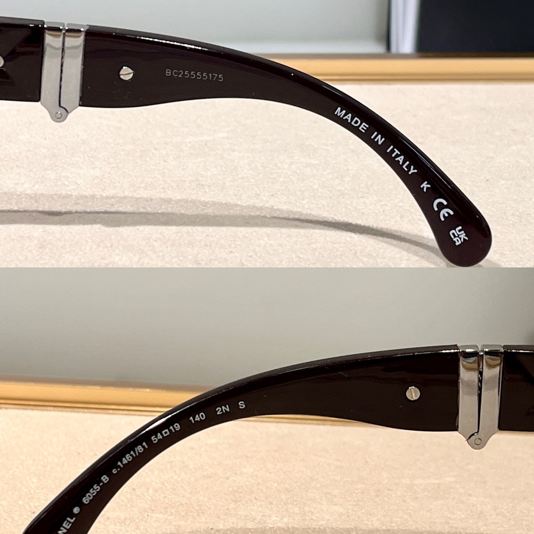 Chanel Burgundy Square Sunglasses with Quilted Temples