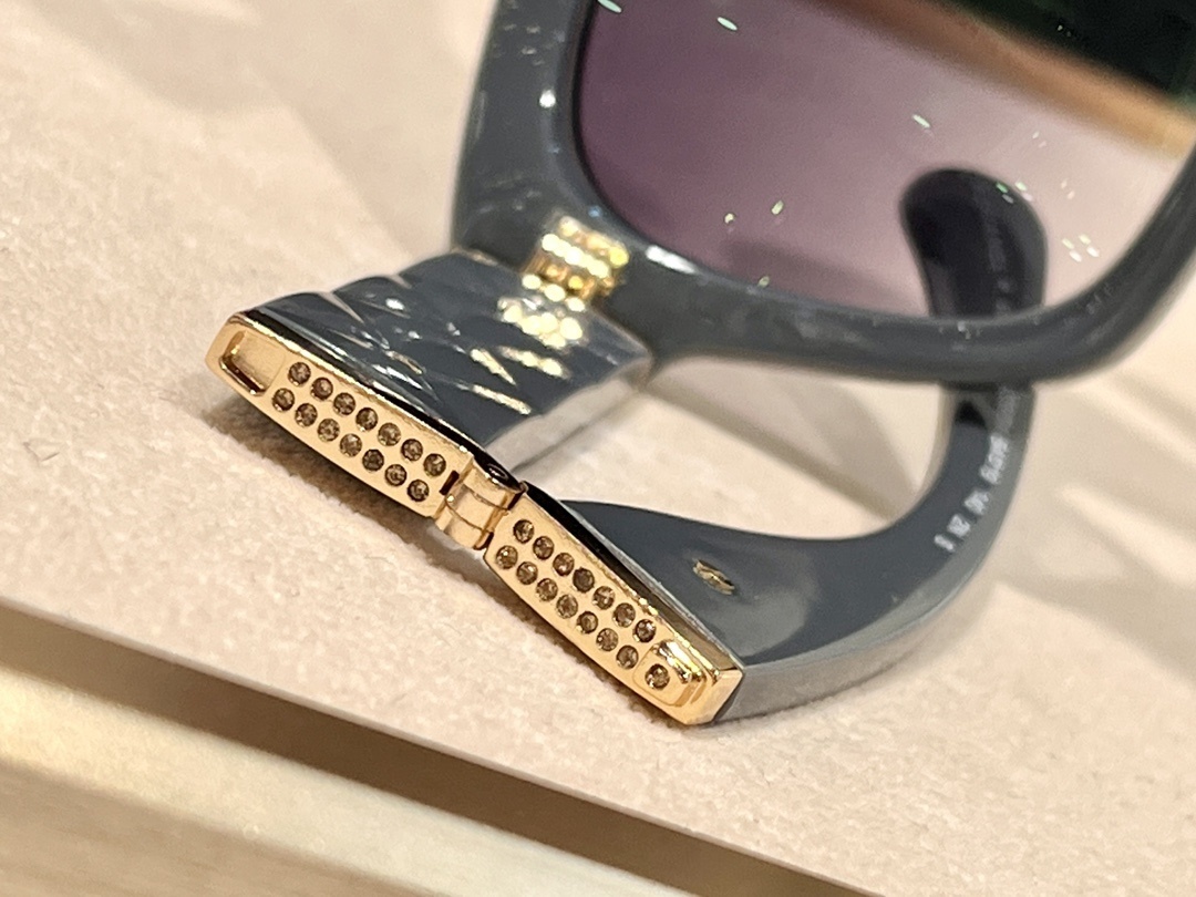 Chanel Gray Foldable Square Sunglasses with Crystal CC Logo 6055-B