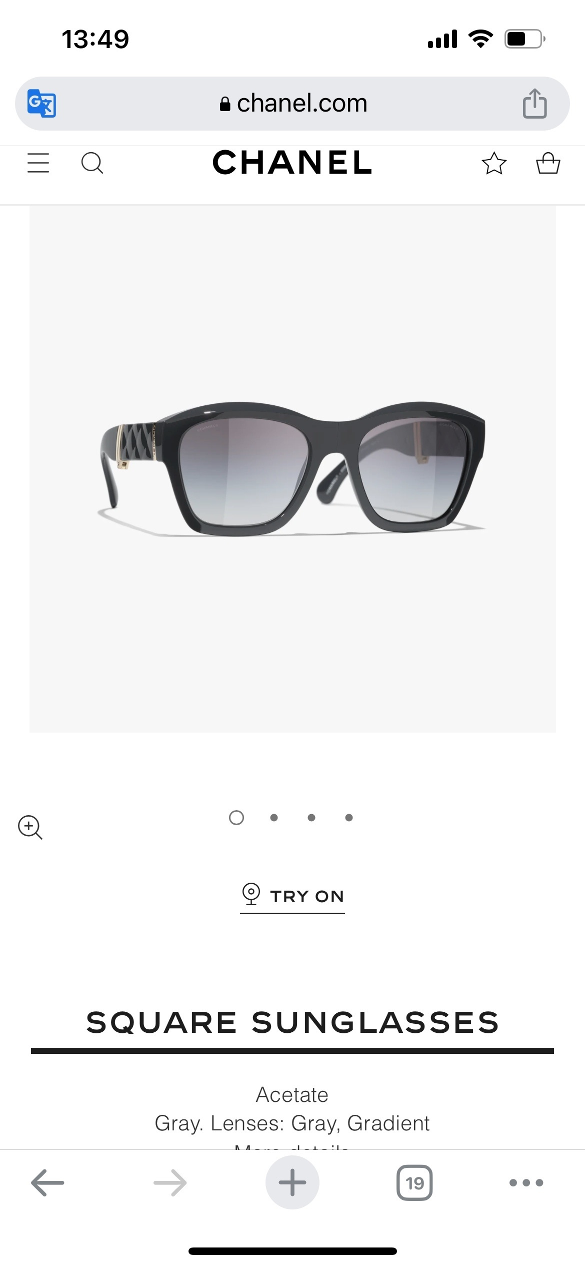 Chanel Foldable Square Sunglasses - Gray Acetate & Gradient Lenses