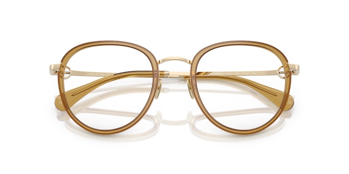 Chanel Luxury Round Grey Optical Glasses - Silver Temples