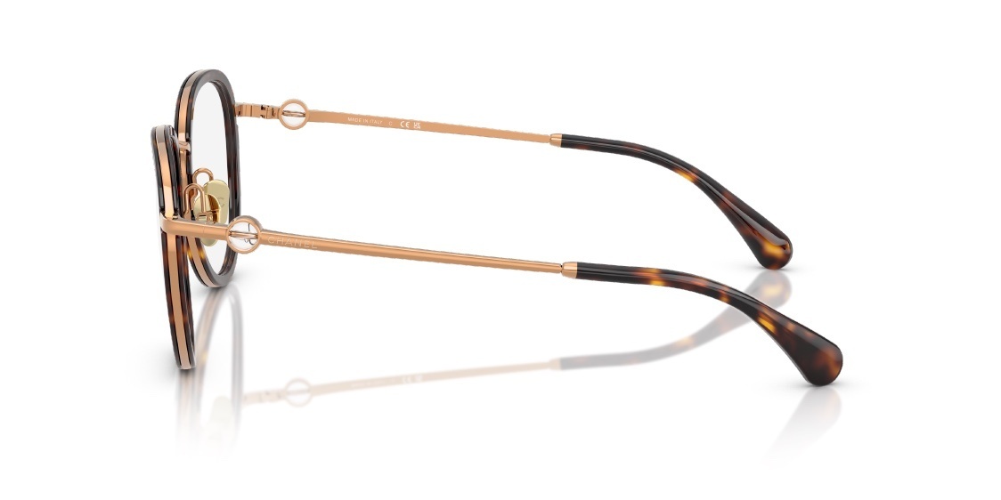 Chanel Round Clear & Gold Metal Eyeglasses - Luxury Designer Frames