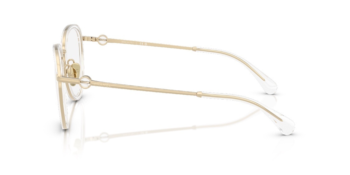 Chanel Round Clear & Gold Metal Eyeglasses - Luxury Designer Frames