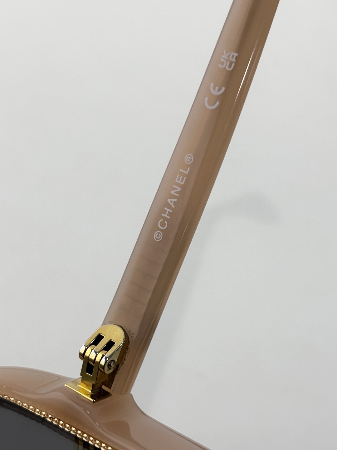 Chanel 71709A Square Sunglasses in Beige with Grey Mirror Lenses