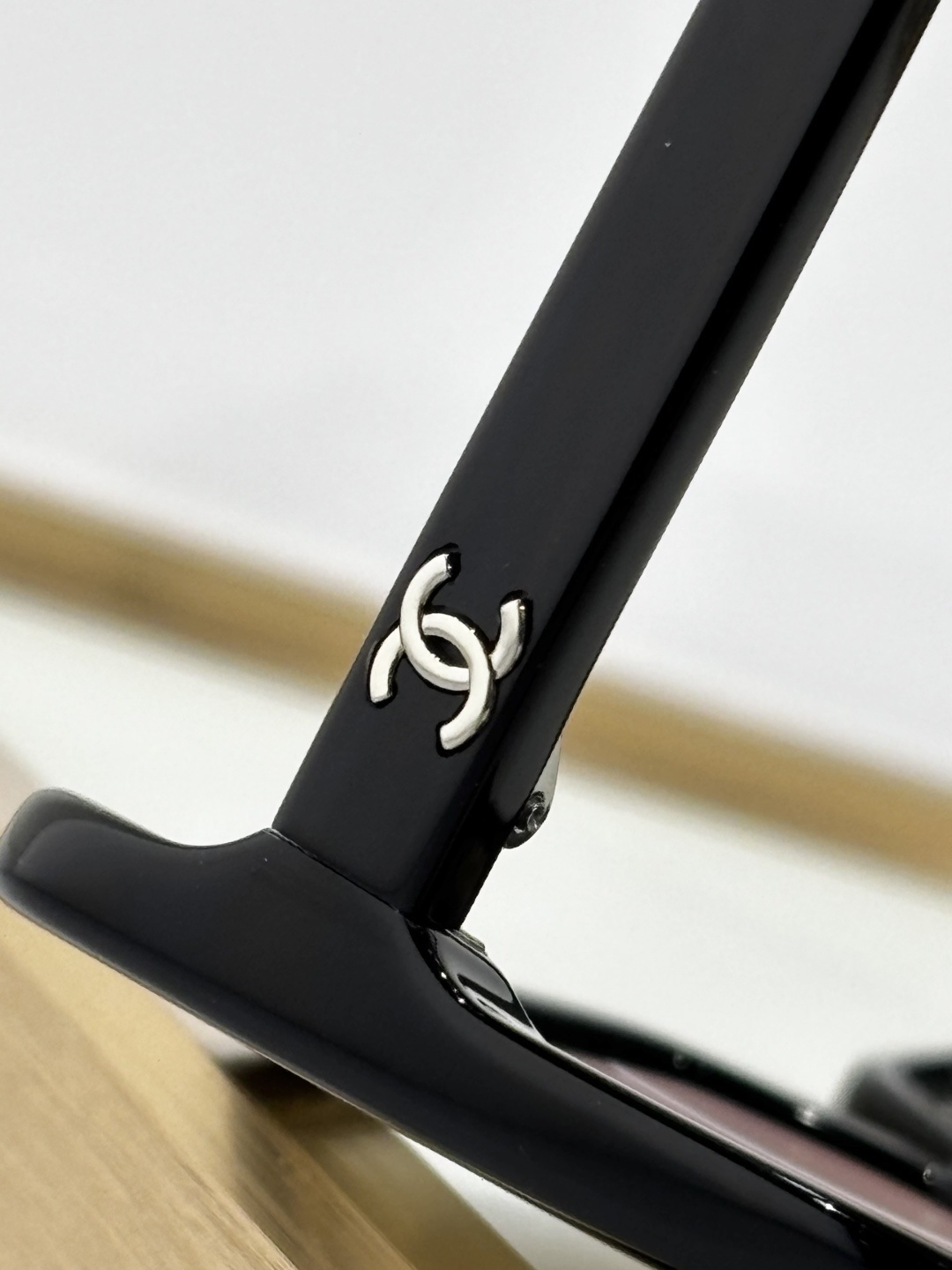 Chanel 71709A Square Sunglasses - Black Frame Grey Mirror Gold