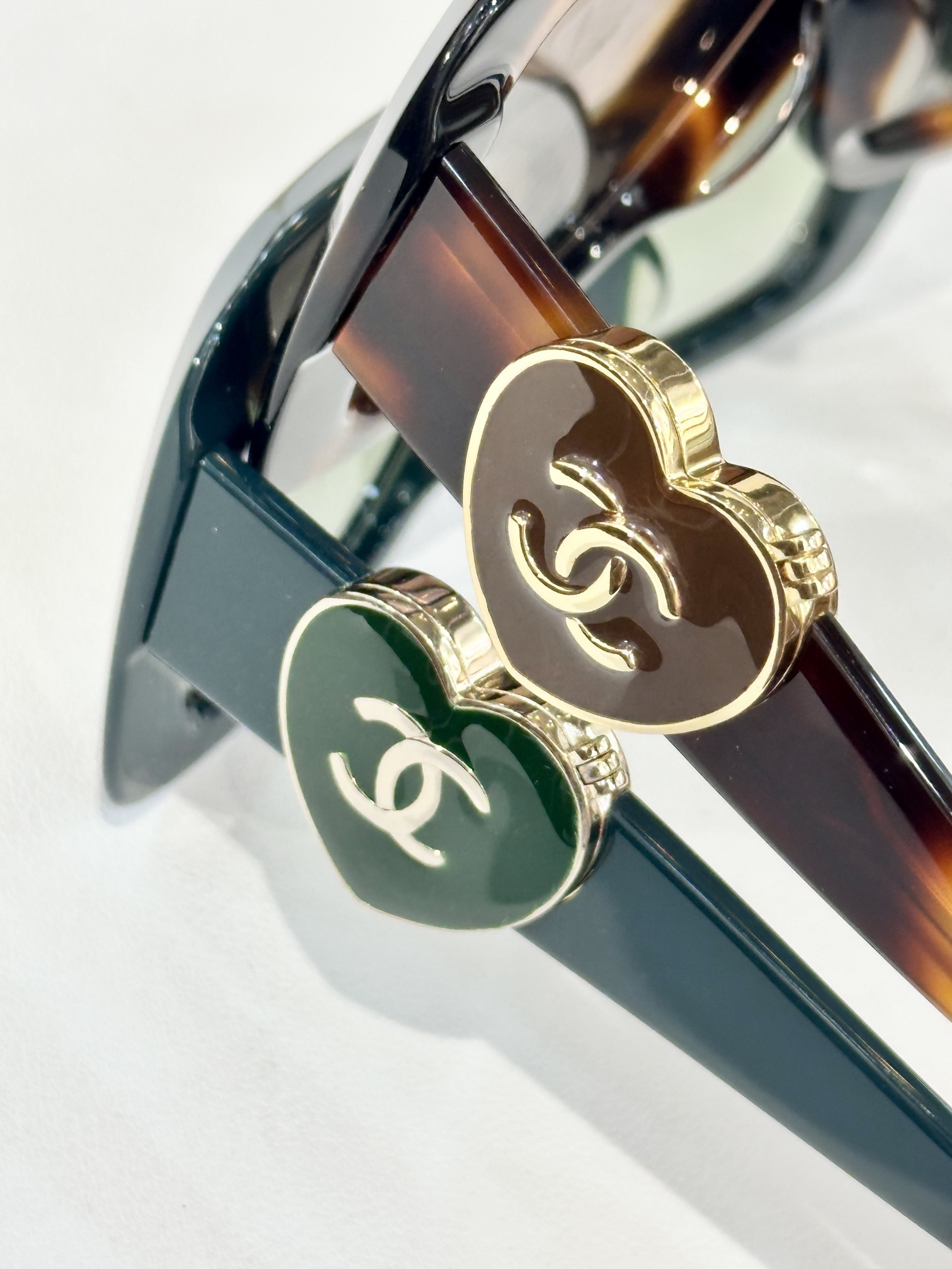 Chanel Oversized Square Sunglasses with Heart CC Logo