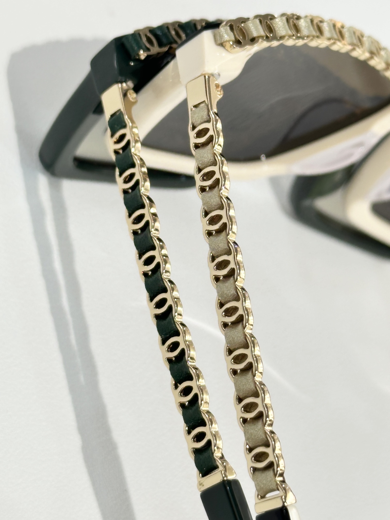 Chanel Women's Square Sunglasses - Elegant Chain Link Design