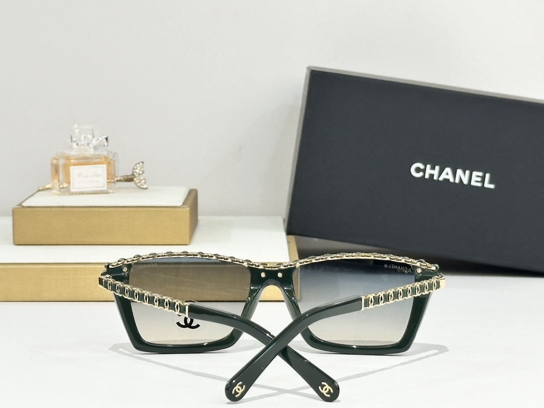 Chanel Women's Square Sunglasses - Elegant Chain Link Design