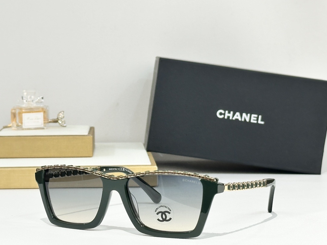 Chanel Women's Square Sunglasses - Elegant Chain Link Design