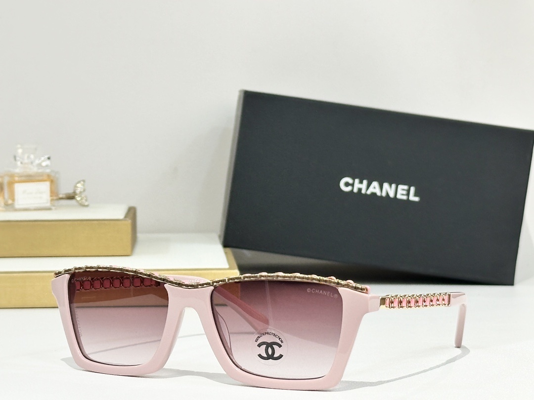 Chanel Women's Square Sunglasses - Elegant Chain Link Design