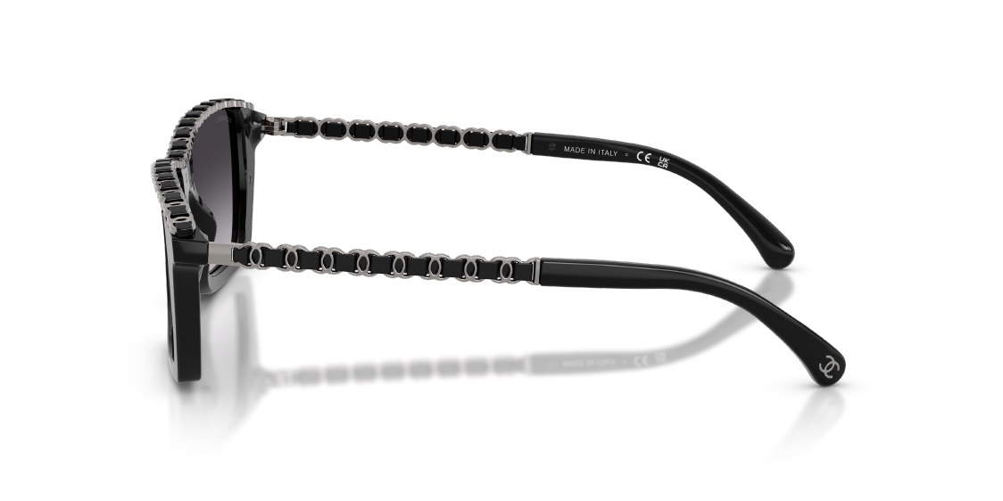 Chanel Iconic Chain Square Sunglasses in Black and Silver