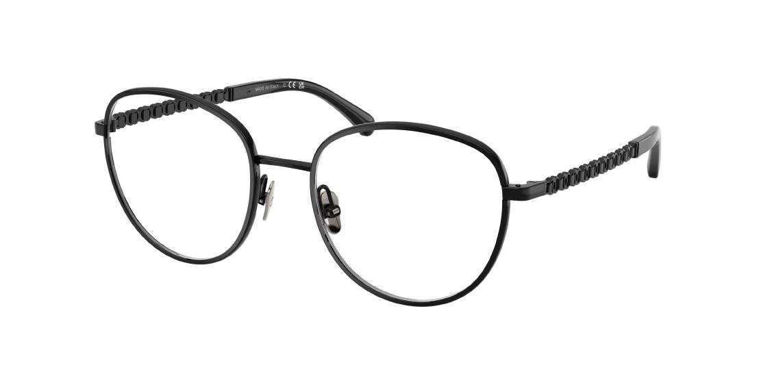 Chanel 2223-Q Black Round Eyeglasses with Chain Link Temples