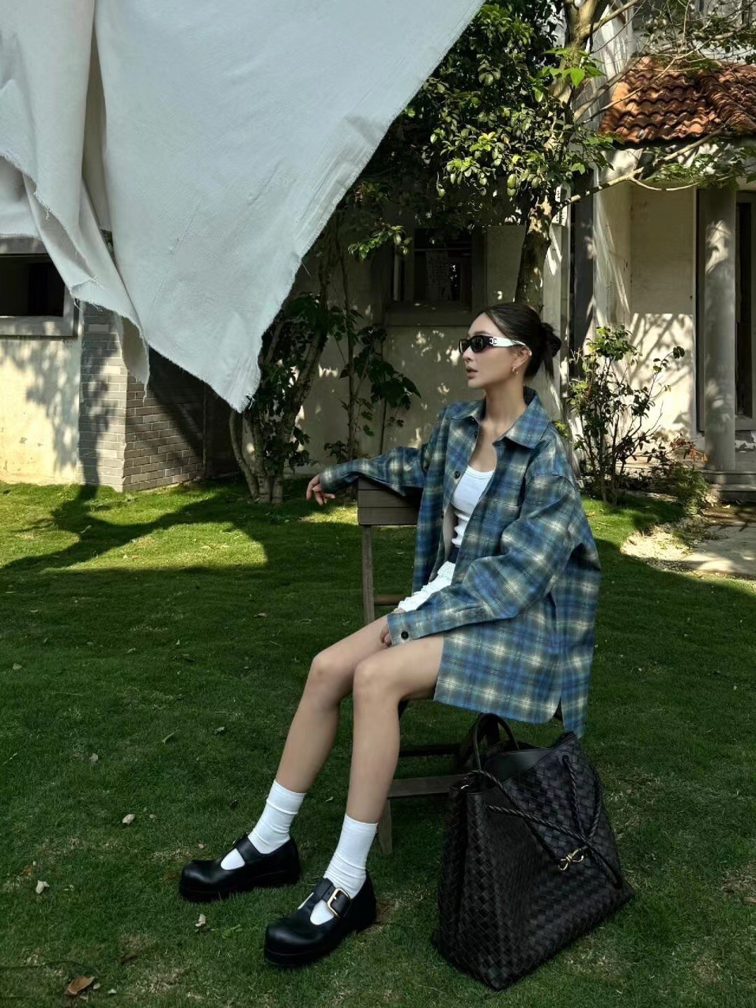 Chanel 5525 Rectangular Polarized Sunglasses - Black & White Acetate