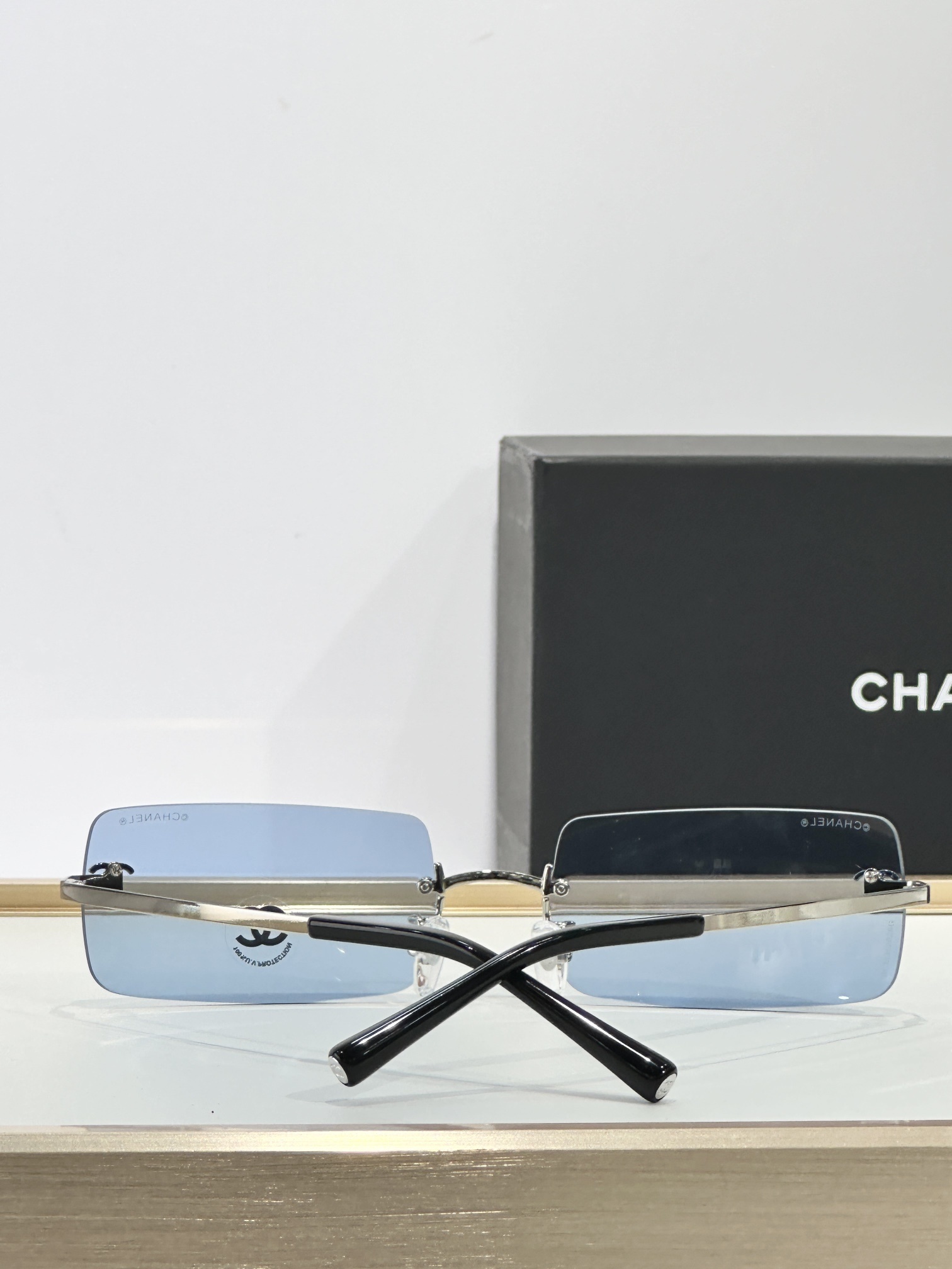 Chanel Rimless Rectangle Sunglasses - Iconic Y2K Designer Eyewear