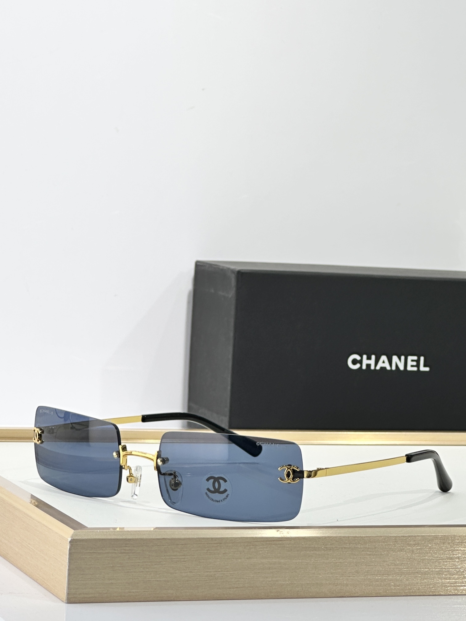 Chanel Rimless Rectangle Sunglasses - Iconic Y2K Designer Eyewear