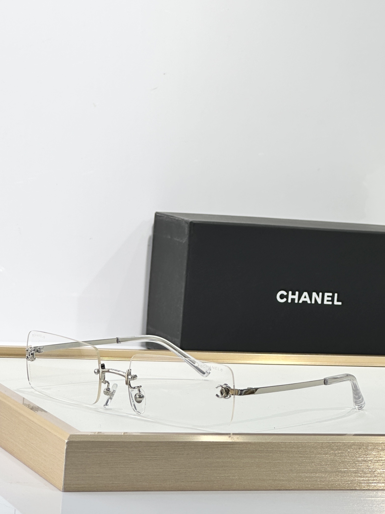 Chanel Rimless Rectangle Sunglasses - Iconic Y2K Designer Eyewear