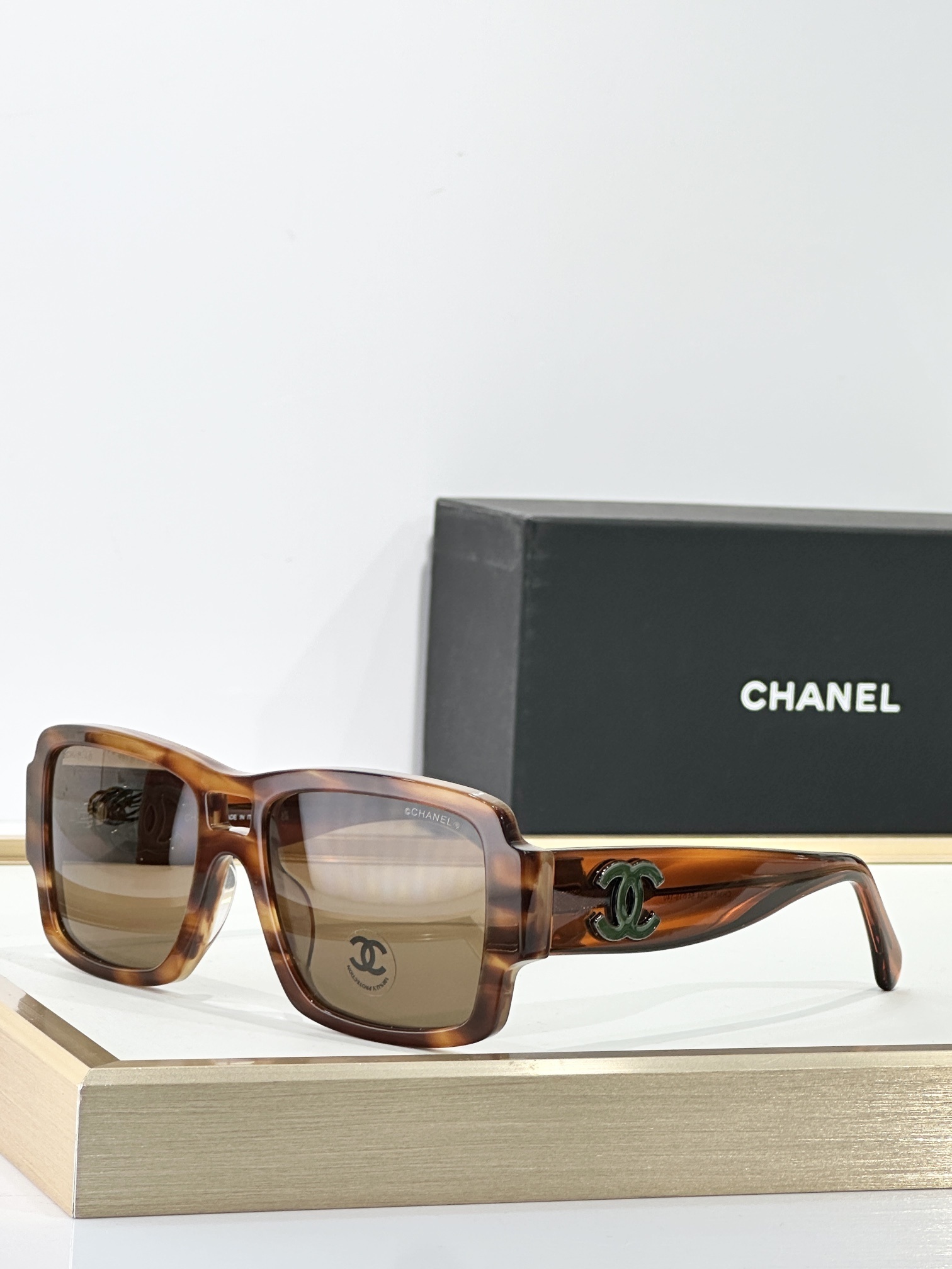 Chanel Luxury Oversized Square Sunglasses with Iconic CC Logo