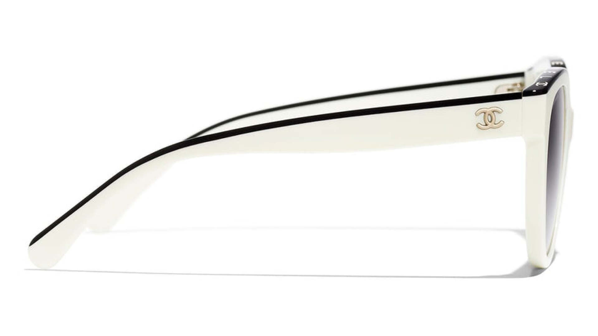 Chanel Two-Tone Butterfly Sunglasses - White & Black Acetate