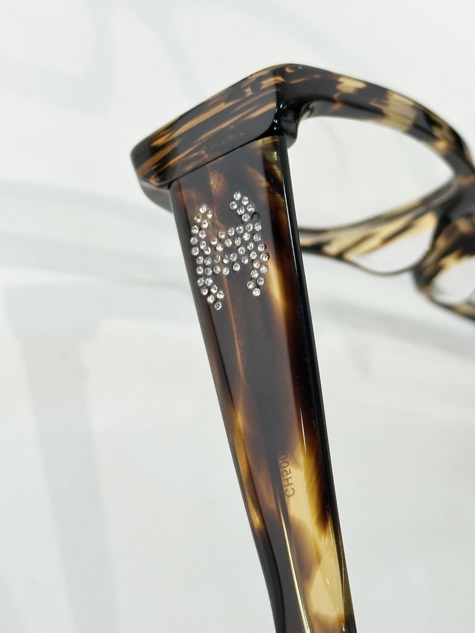 Chanel Crystal CC Logo Rectangular Eyewear - Luxury Fashion Frames