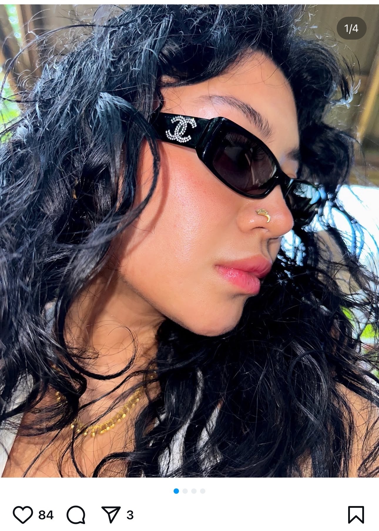 Vintage Rectangular Sunglasses with Crystal CC Logo – Chic Black