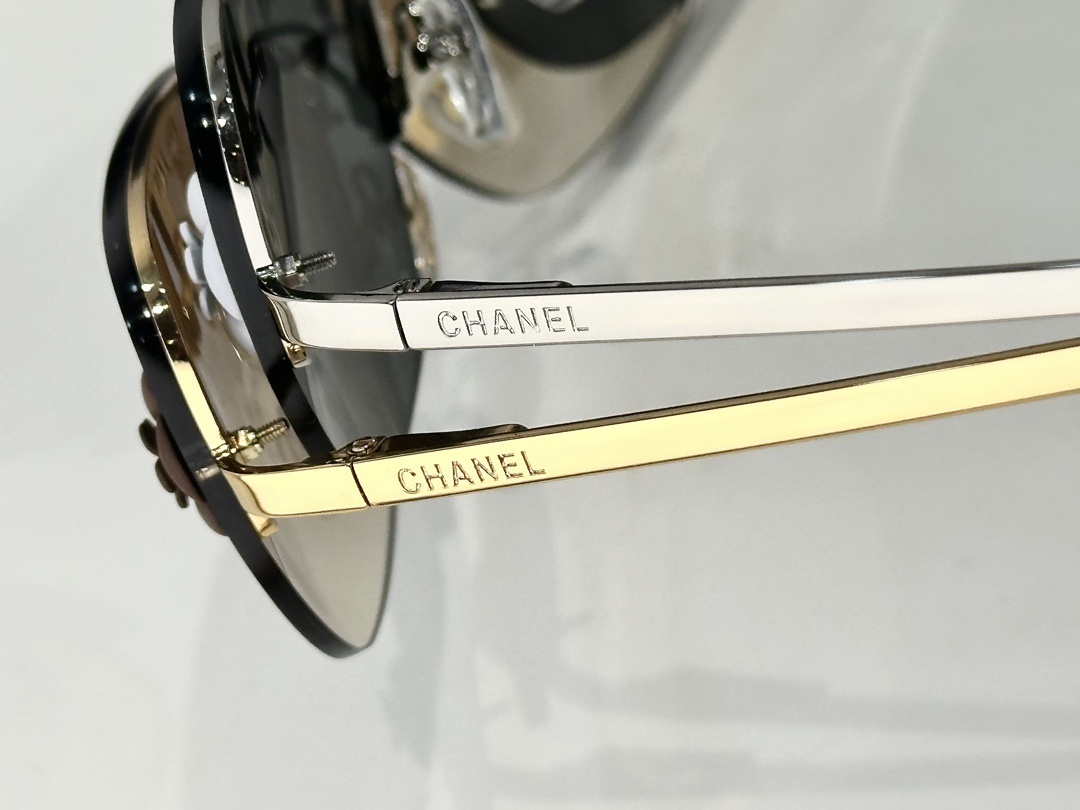Chanel Camellia Flower Rimless Butterfly Sunglasses - Elegant Eyewear