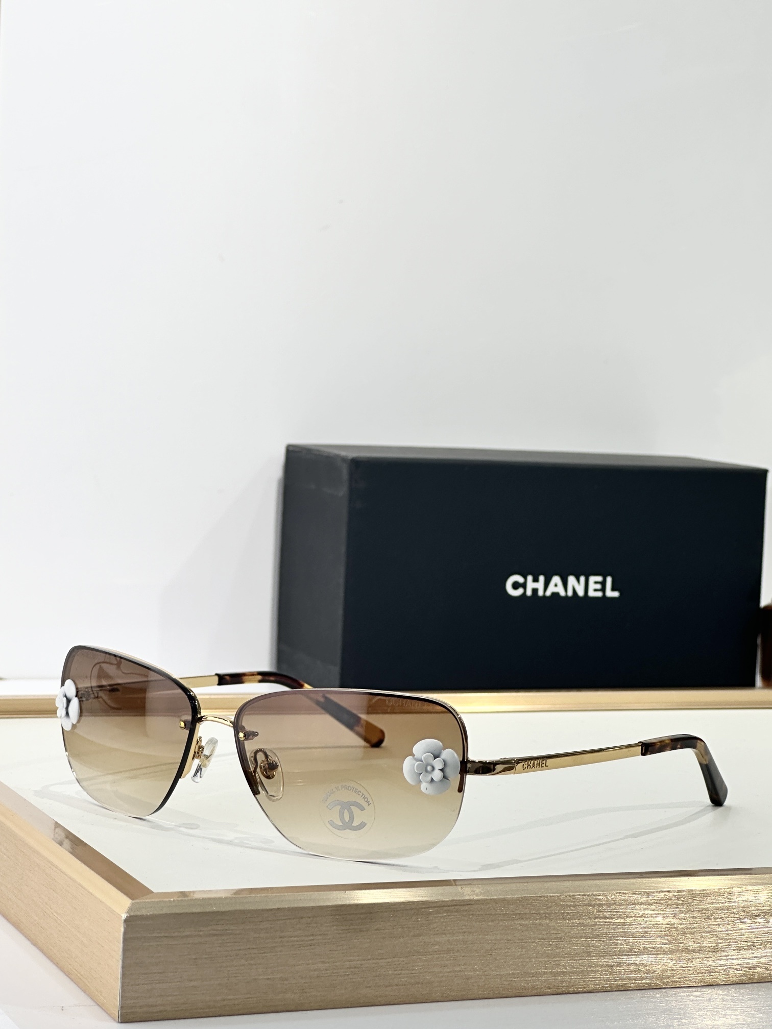 Chanel Camellia Flower Rimless Butterfly Sunglasses - Elegant Eyewear