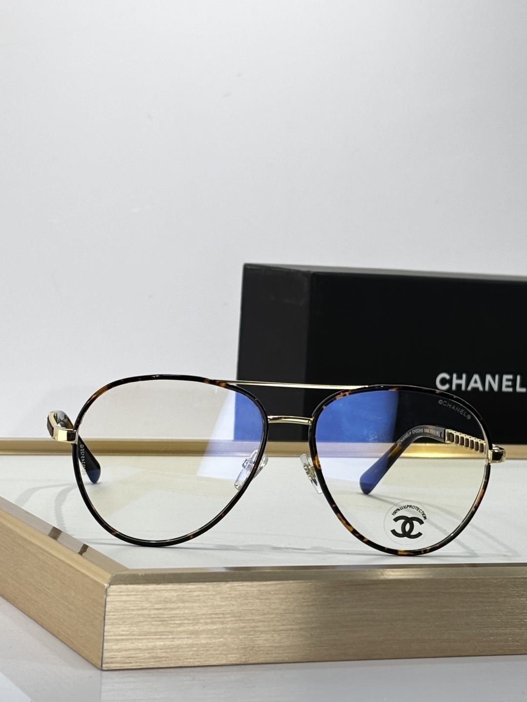Luxury Chanel Aviator Eyeglasses - Blue Light & UV Protection