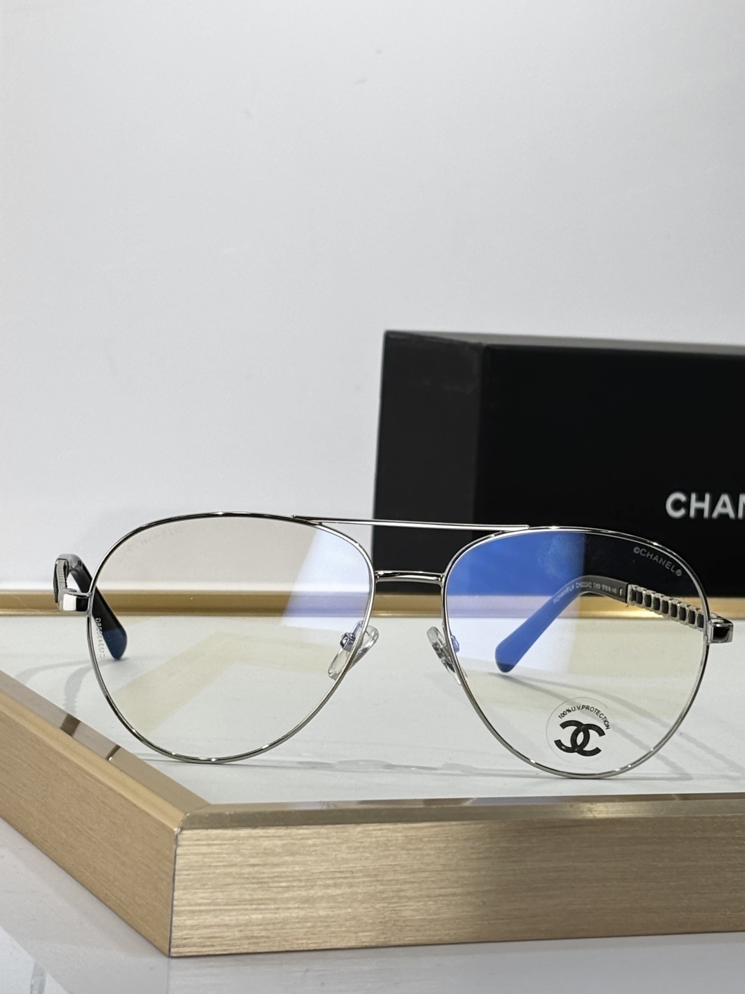 Luxury Chanel Aviator Eyeglasses - Blue Light & UV Protection