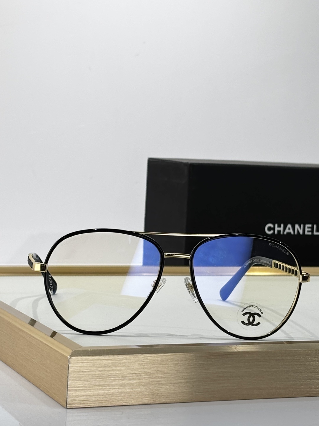 Luxury Chanel Aviator Eyeglasses - Blue Light & UV Protection
