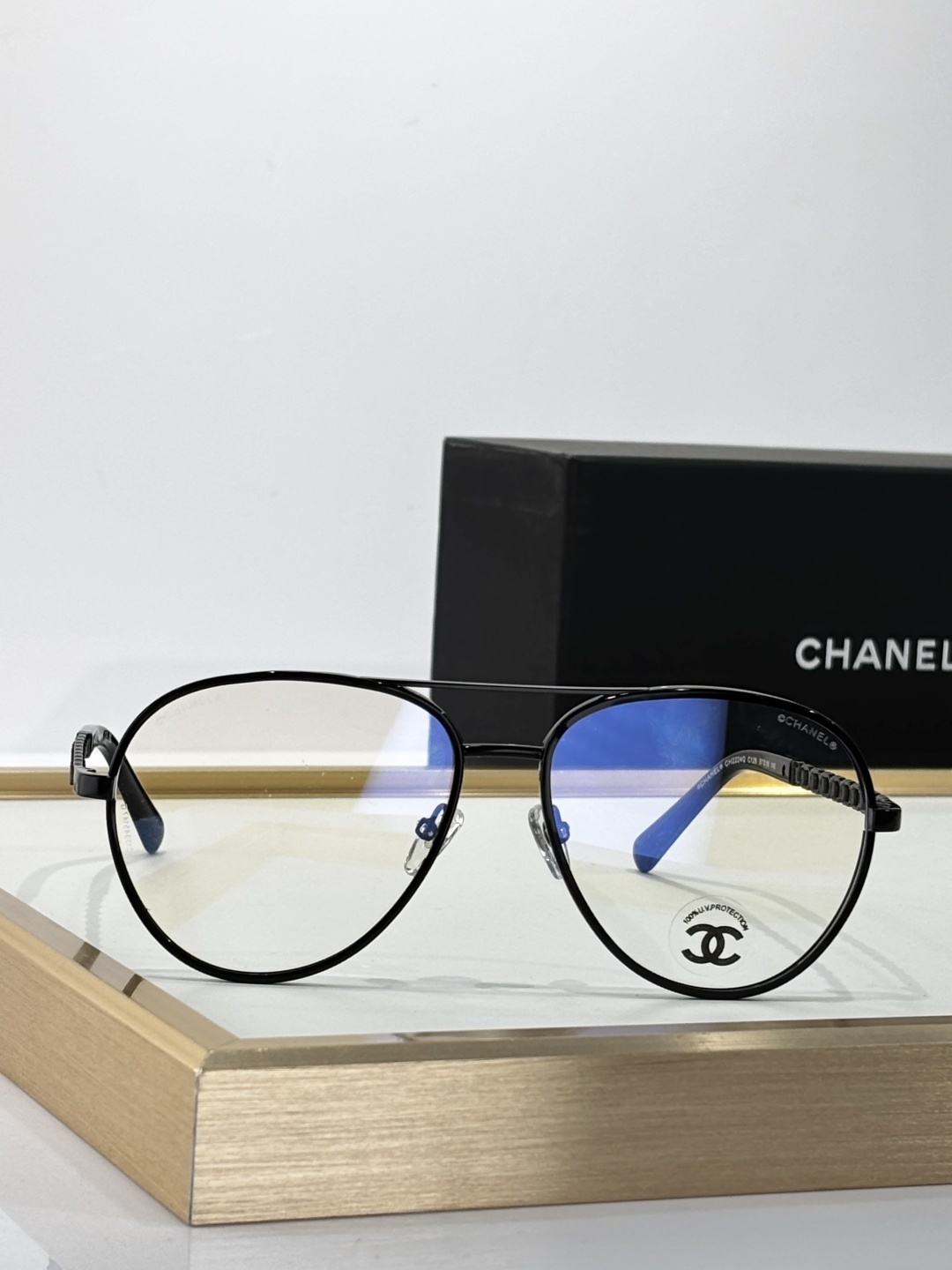 Luxury Chanel Aviator Eyeglasses - Blue Light & UV Protection