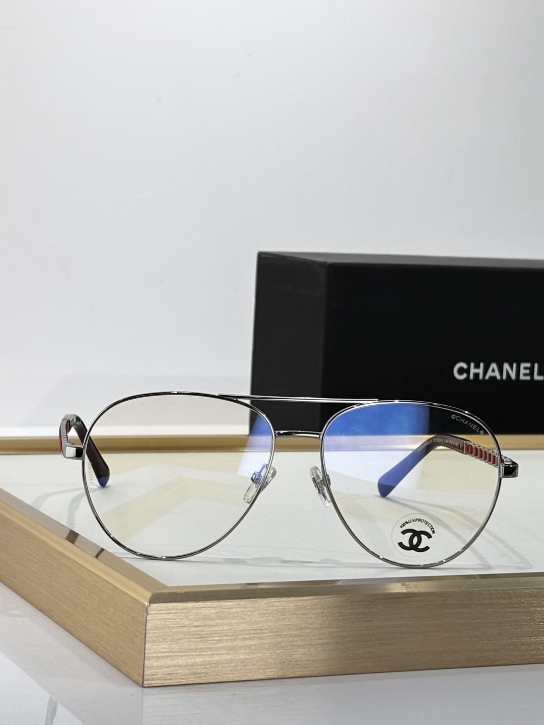 Luxury Chanel Aviator Eyeglasses - Blue Light & UV Protection
