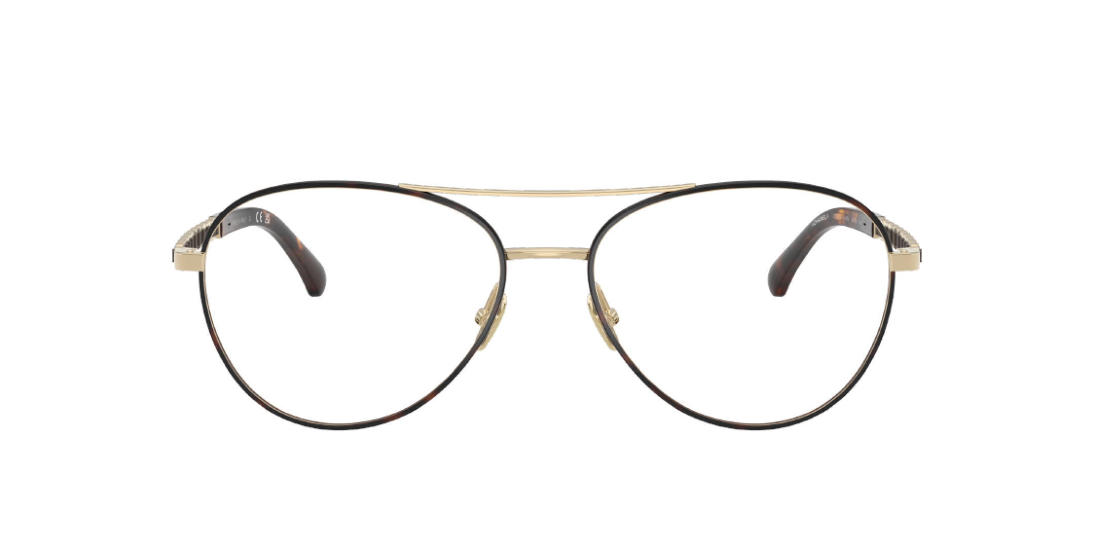 Chanel Black Pilot Optical Glasses - Elegant Chain Temple Design