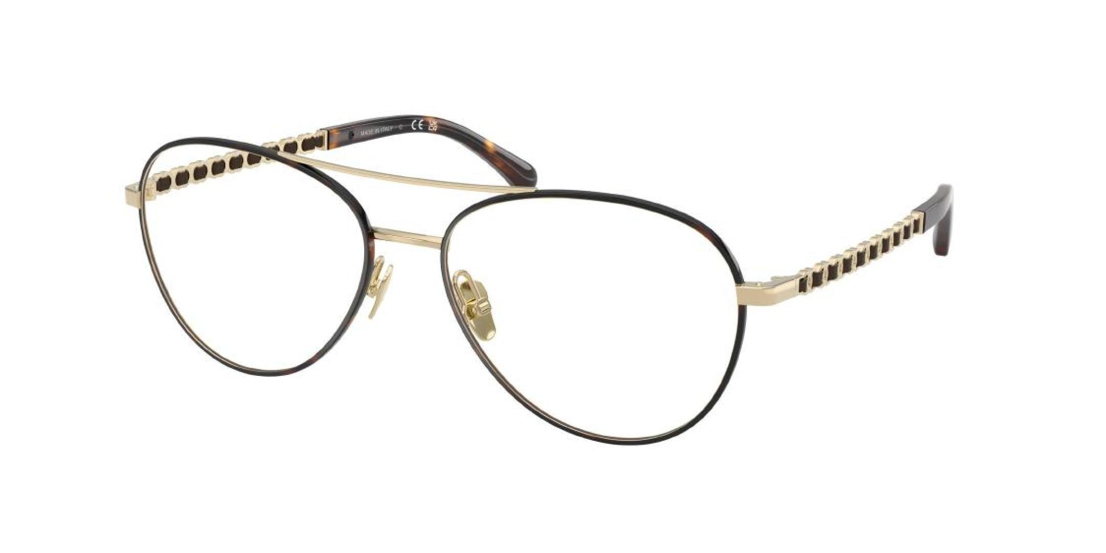 Chanel Black Pilot Optical Glasses - Elegant Chain Temple Design