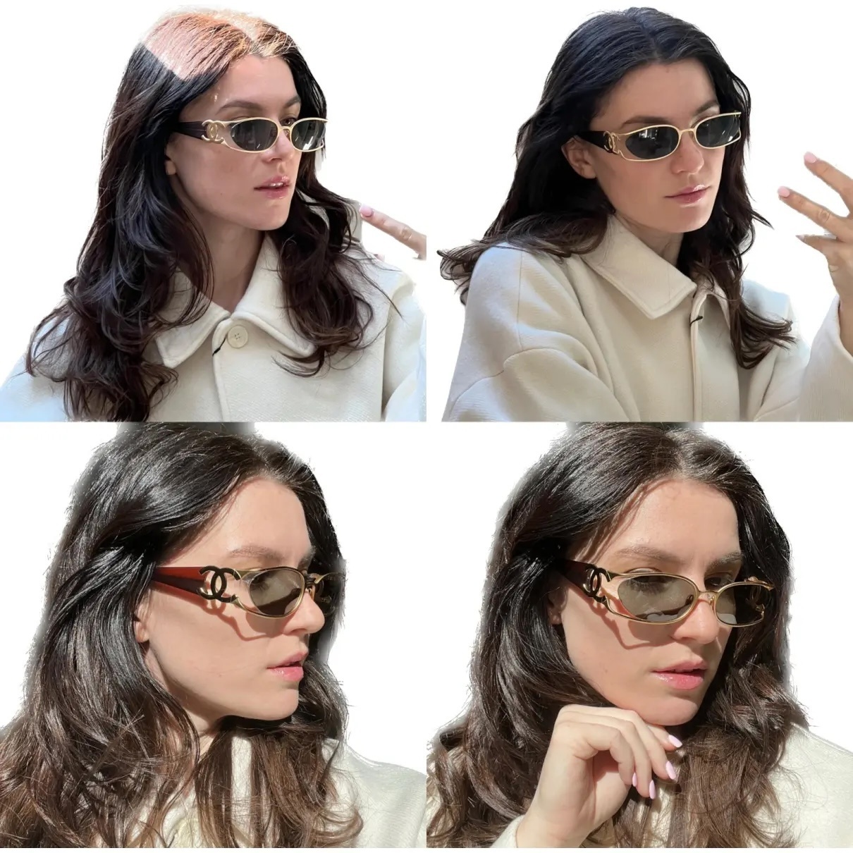 Luxury Vintage Gold Rectangle Sunglasses for Women - Retro Chic