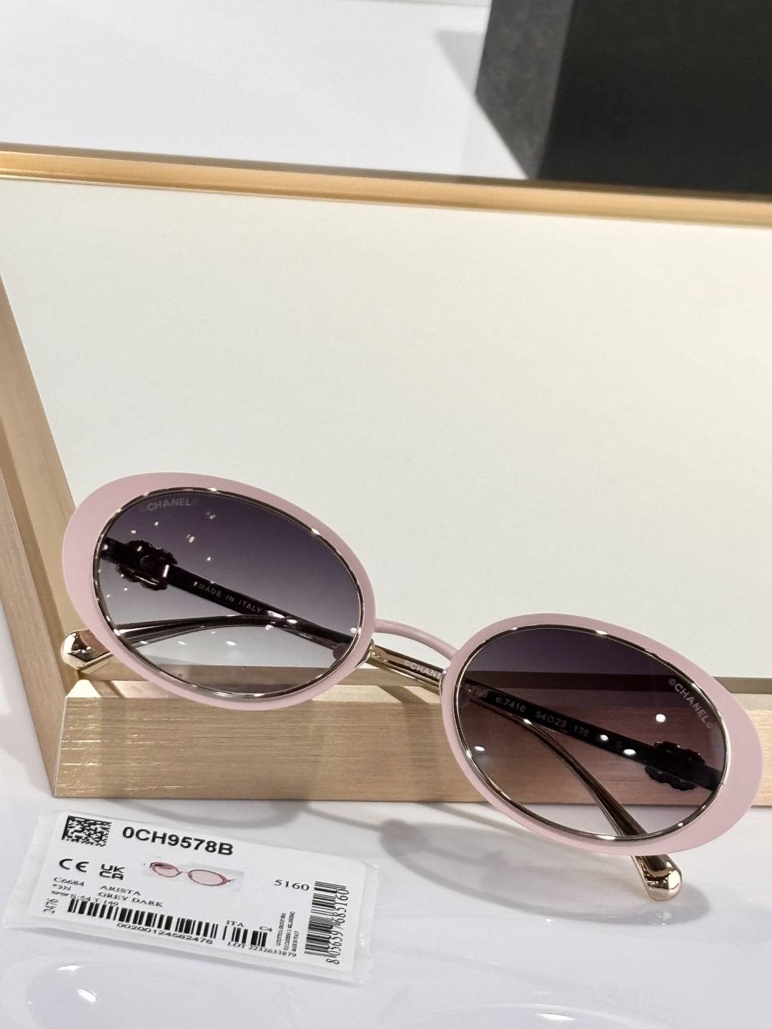 Chanel OCH9578B Oval Crystal CC Logo Sunglasses - Luxury Eyewear