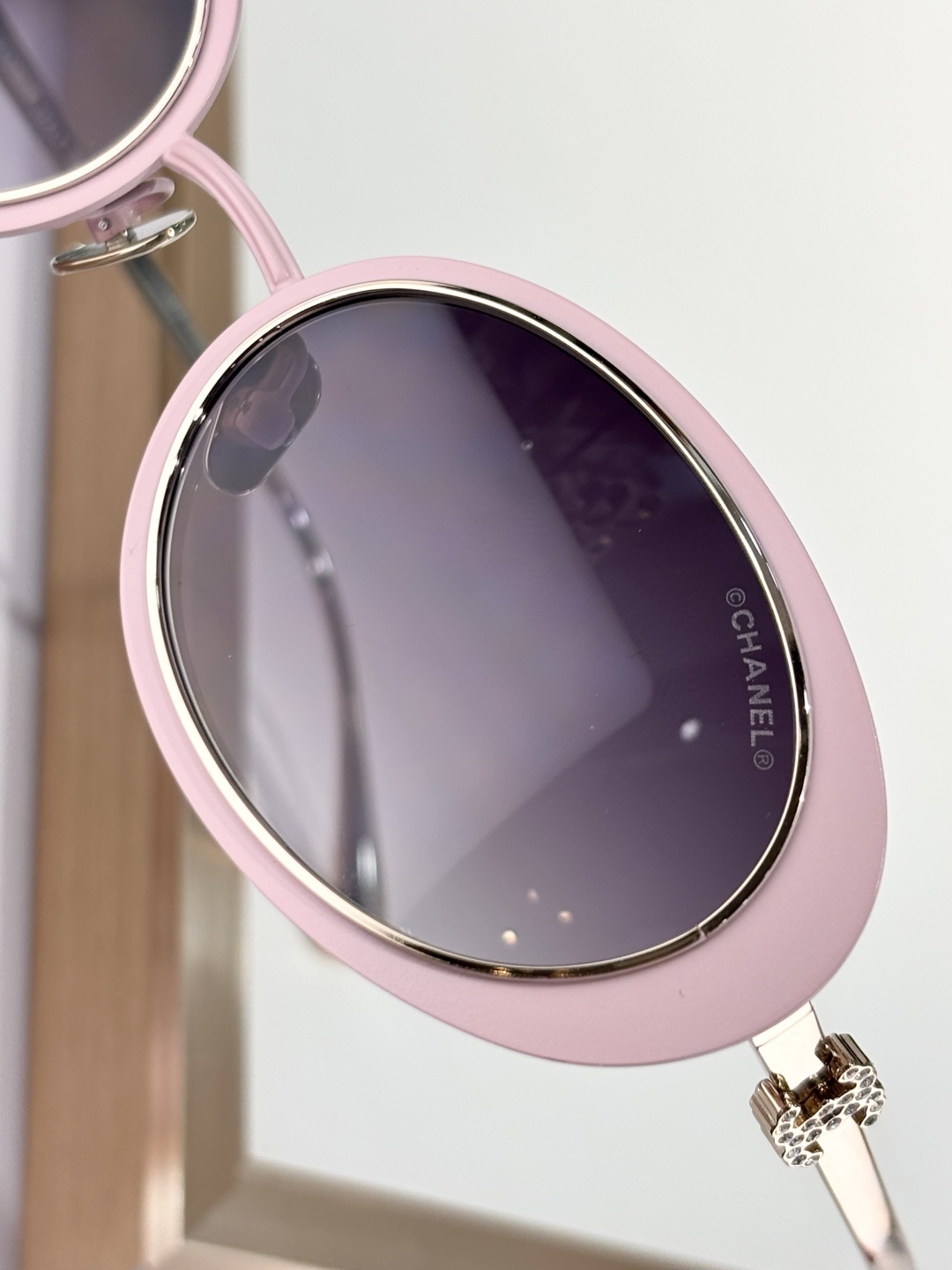 Chanel OCH9578B Oval Crystal CC Logo Sunglasses - Luxury Eyewear