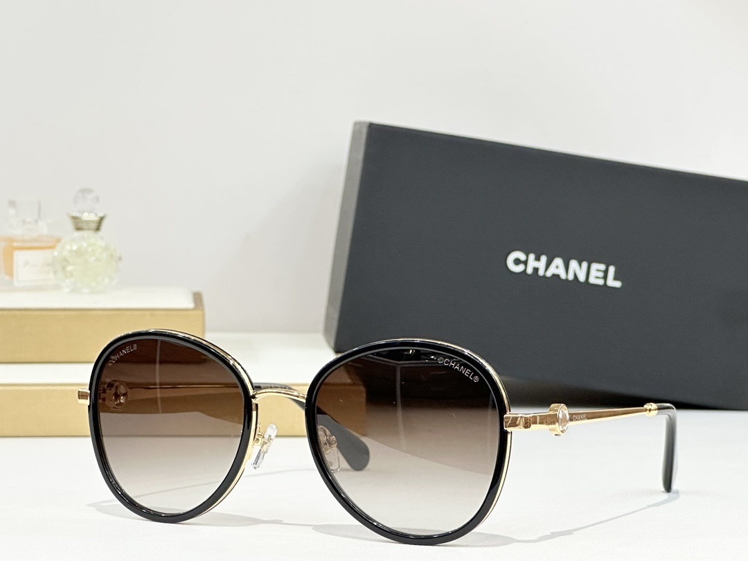 Chanel Women's Round Sunglasses - Elegant Gradient Lens Eyewear
