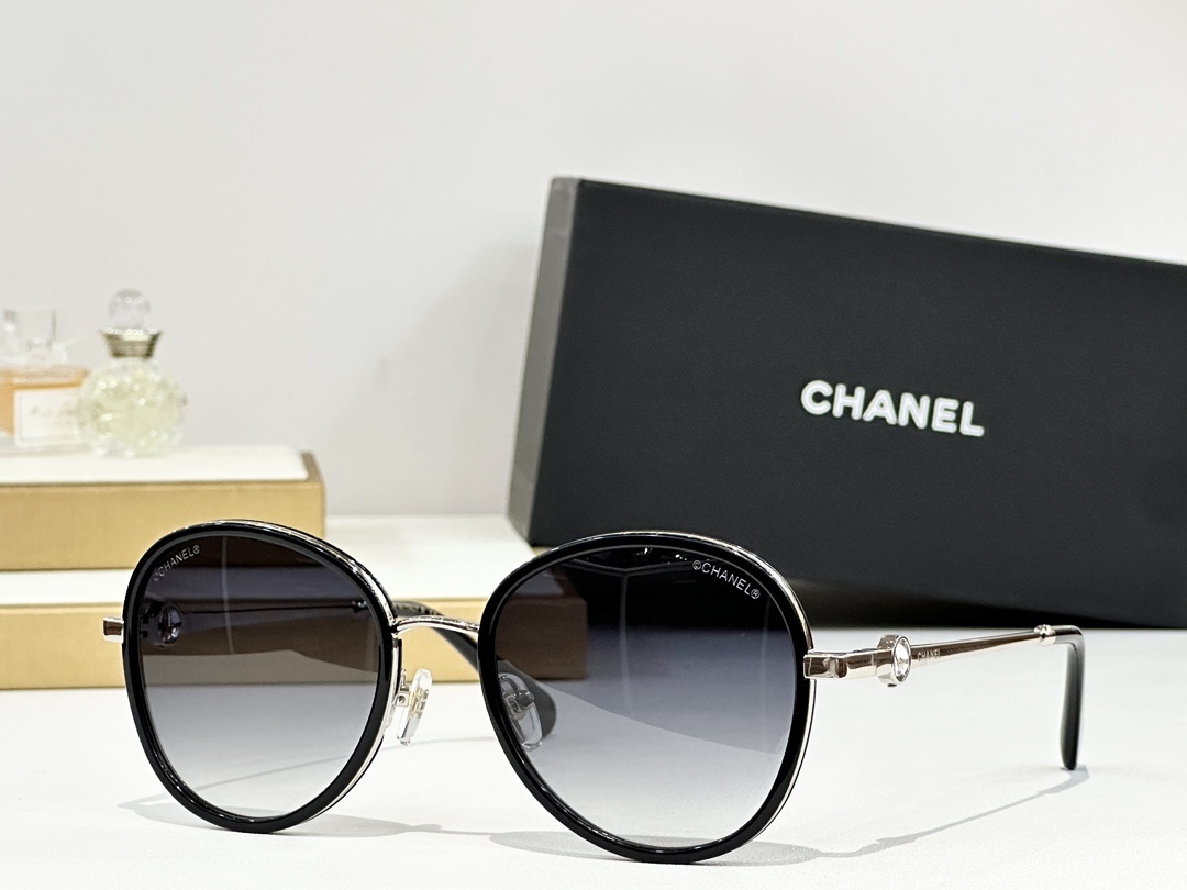 Chanel Women's Round Sunglasses - Elegant Gradient Lens Eyewear