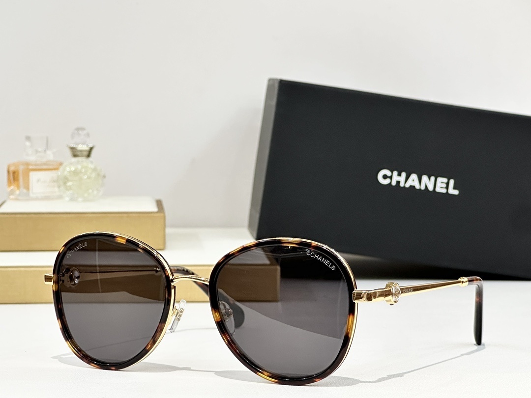 Chanel Women's Round Sunglasses - Elegant Gradient Lens Eyewear