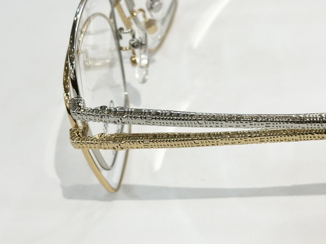 Chanel Luxury Square Metal Eyeglasses - Textured Temple Design