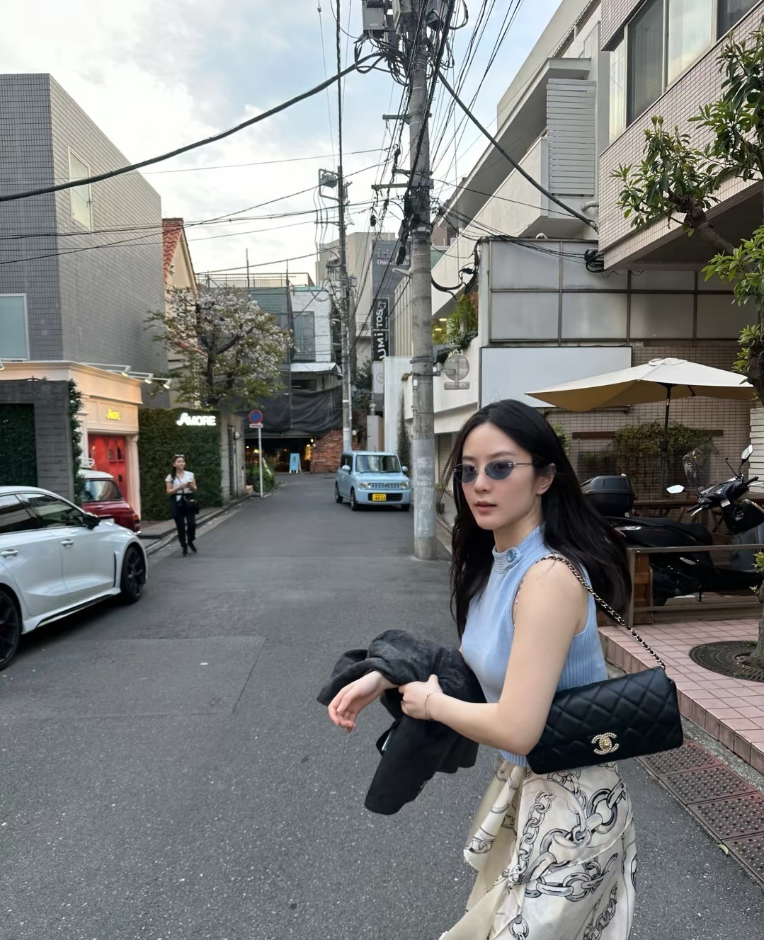 Vintage Rimless Oval Sunglasses with CC Logo and Rhinestones