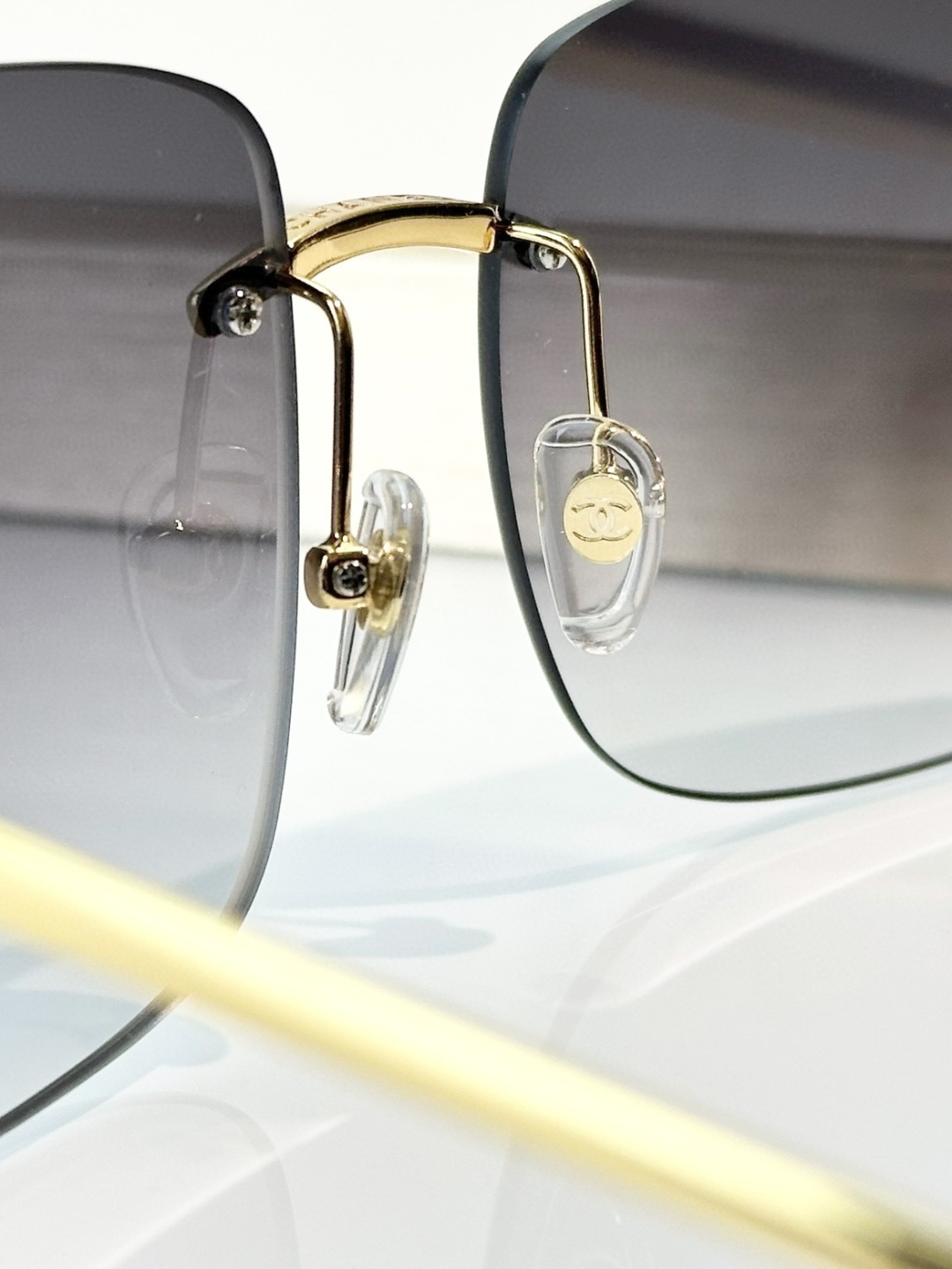 Chanel Rimless Square Sunglasses - Elegant Gradient Eyewear for Women