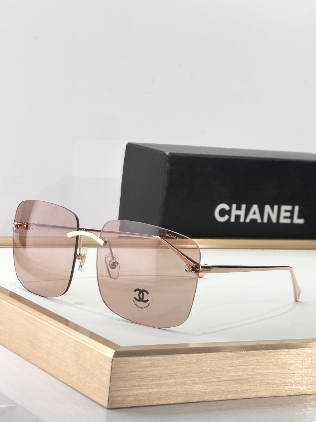 Chanel Rimless Square Sunglasses – Elegant Gradient Eyewear for Women