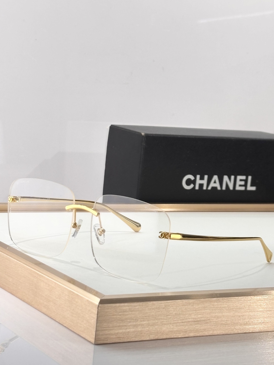 Chanel Luxury Rimless Square Sunglasses - Gradient Fashion Eyewear