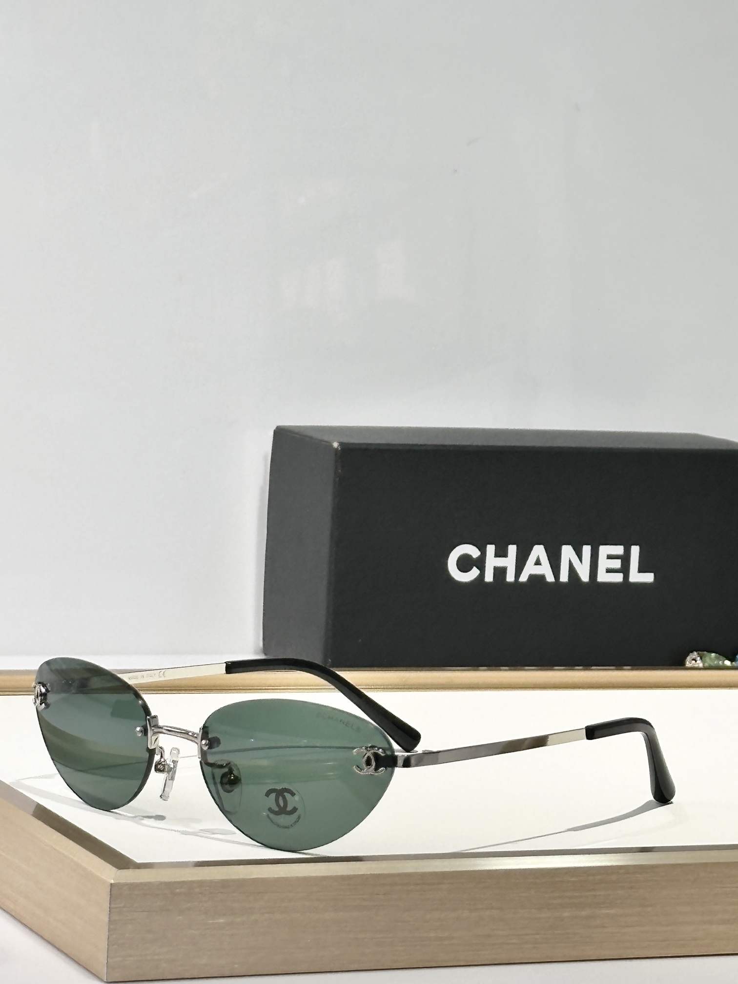 Chanel Luxury Rimless Butterfly Sunglasses - Iconic CC Logo