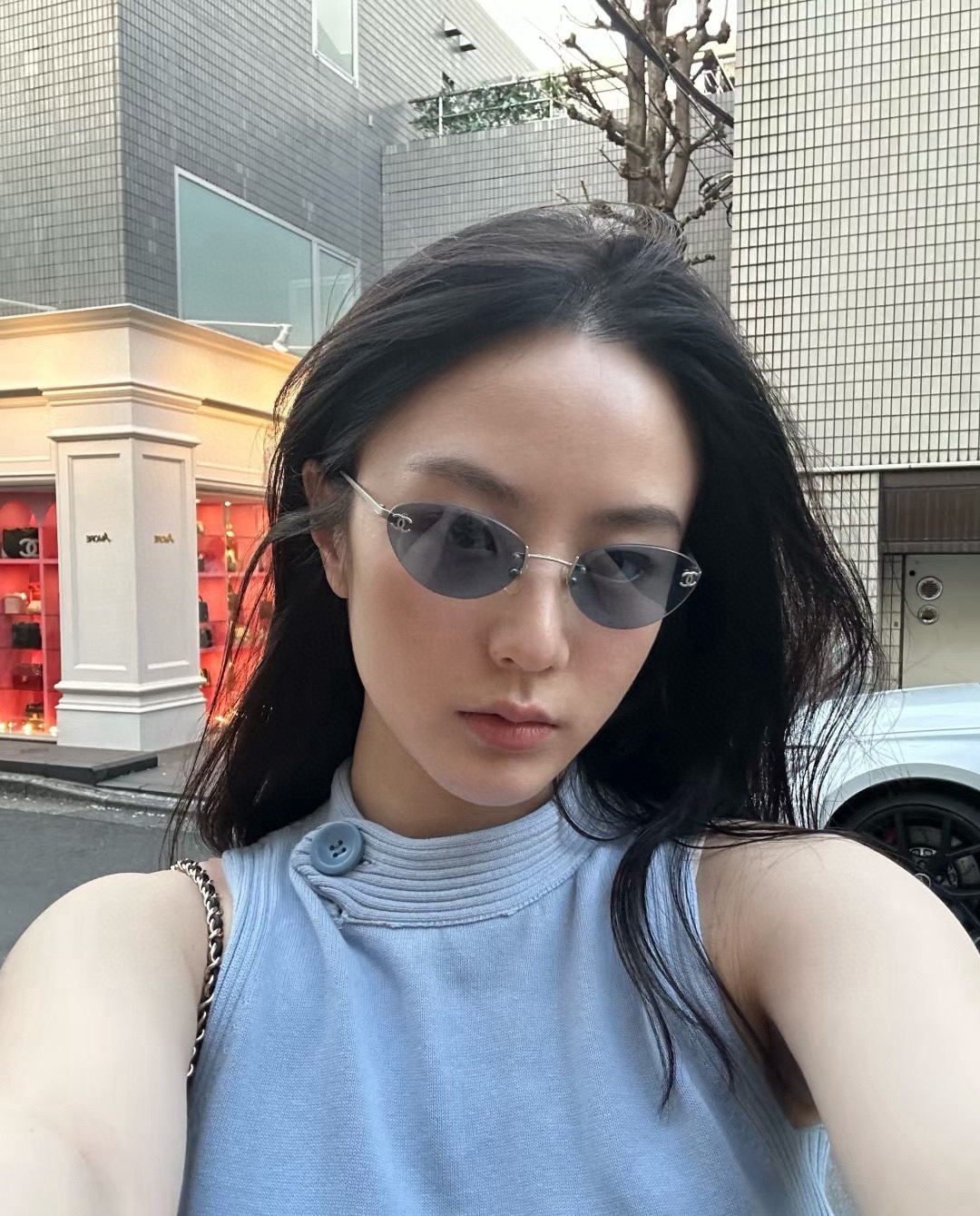 Vintage Chanel Rimless Oval Sunglasses – Y2K Tinted Luxury Eyewear