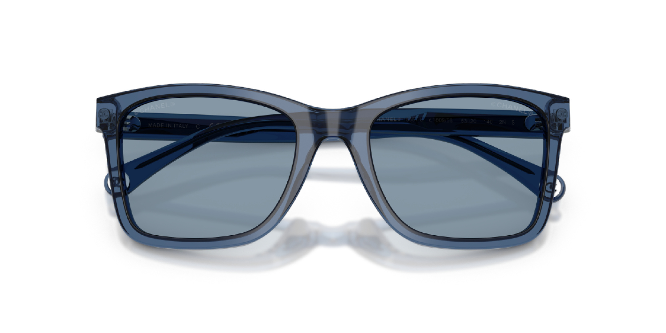 Chanel Square Sunglasses in Transparent Blue - Luxury Eyewear