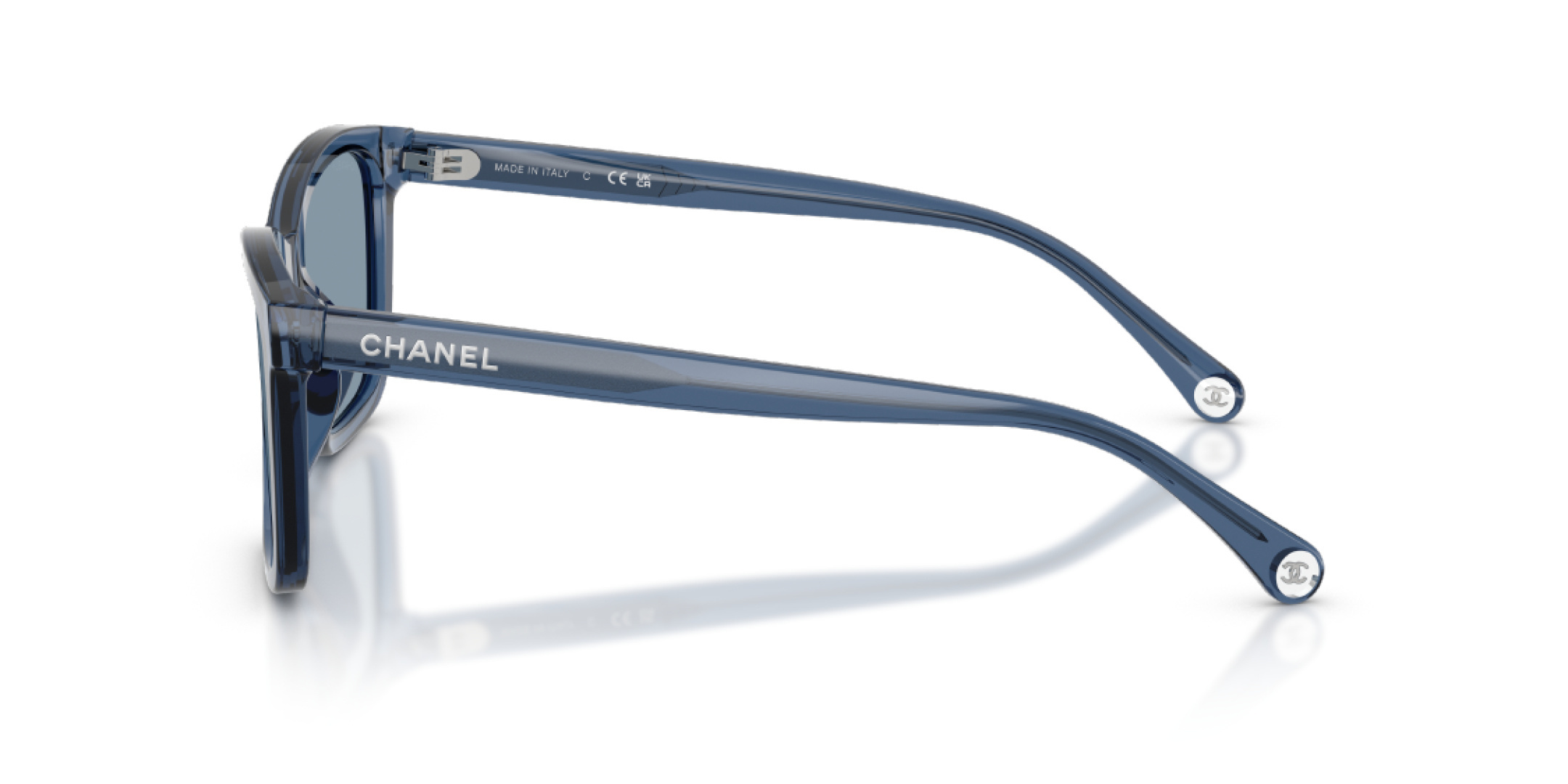Chanel Square Sunglasses in Transparent Blue - Luxury Eyewear
