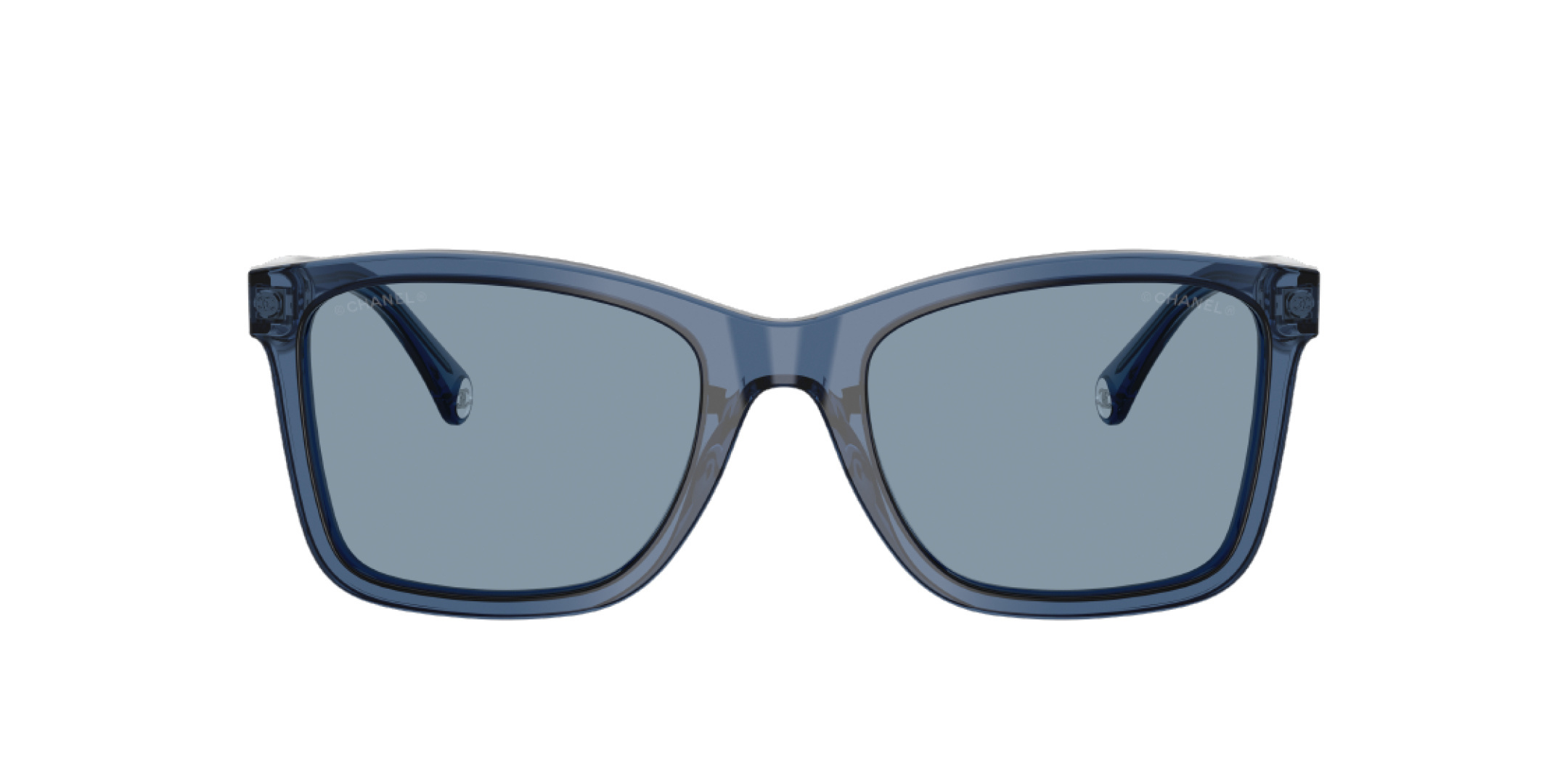 Chanel Square Sunglasses in Transparent Blue - Luxury Eyewear